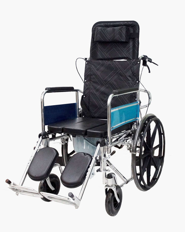 Reclining Wheelchair - Comfortable Mobility Aid Adjustable Backrest