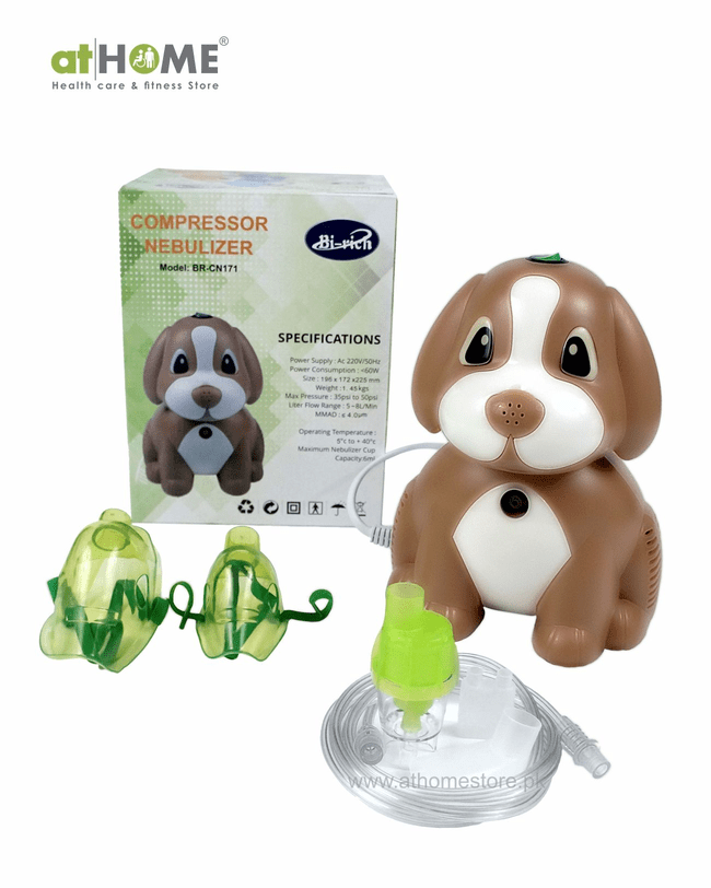 Portable Nebulizer Dog Shape for Kids - Effective Respiratory Relief - Electric inhaler for nebulizing liquid medication colds, asthma and respiratory diseases - athomestore.pk