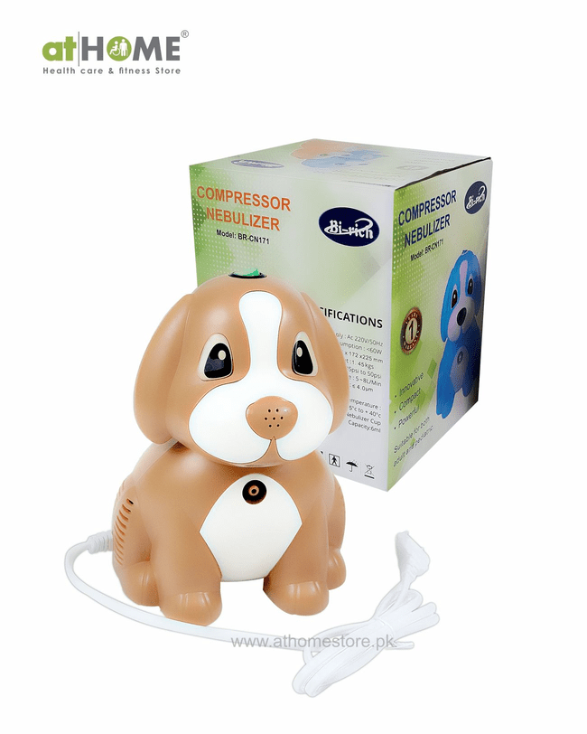 Portable Nebulizer Dog Shape for Kids - Effective Respiratory Relief - Electric inhaler for nebulizing liquid medication colds, asthma and respiratory diseases - athomestore.pk