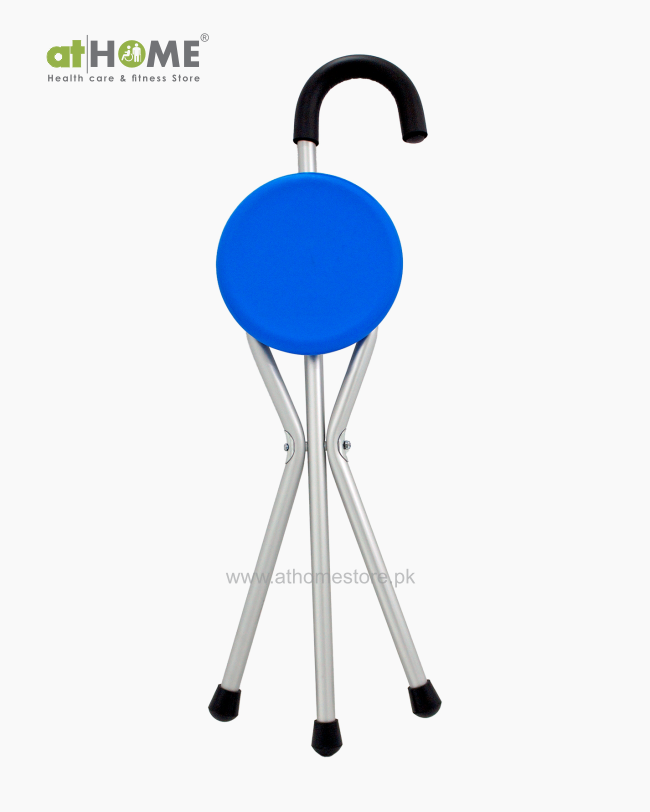 Aluminum Crutch with Stool AH1-911L - Versatile Mobility Aid (Blue)