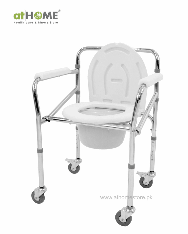 Commode Chair for Adults with Wheels AH4-896 - Mobility Aid - athomestore.pk