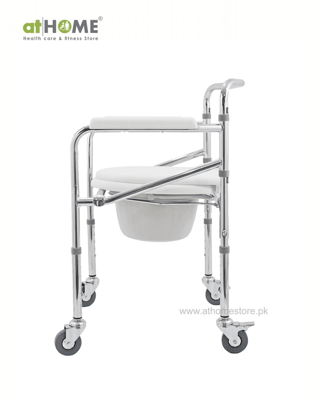 Commode Chair for Adults with Wheels AH4-896 - Mobility Aid - athomestore.pk