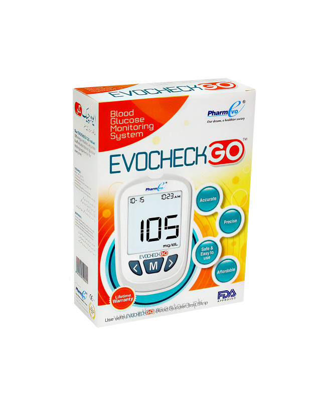 EVOCHECK- GO  BLOOD GLUCOSE MONITOR - athomestore.pk