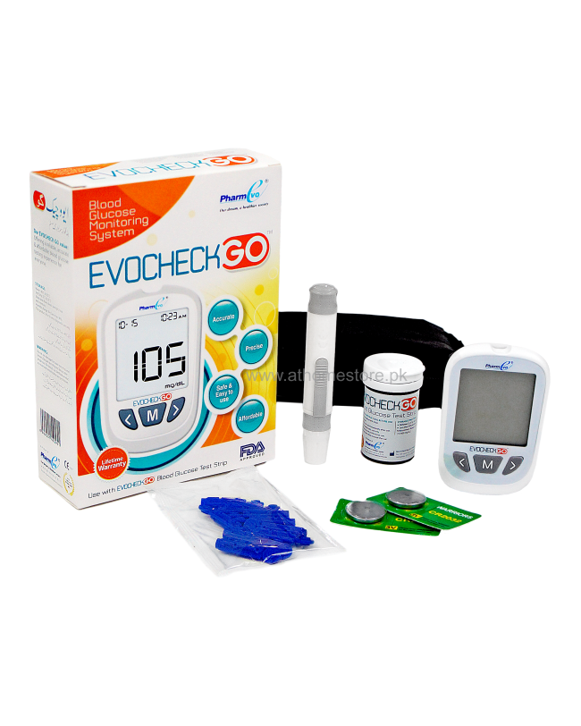 EVOCHECK- GO  BLOOD GLUCOSE MONITOR - athomestore.pk