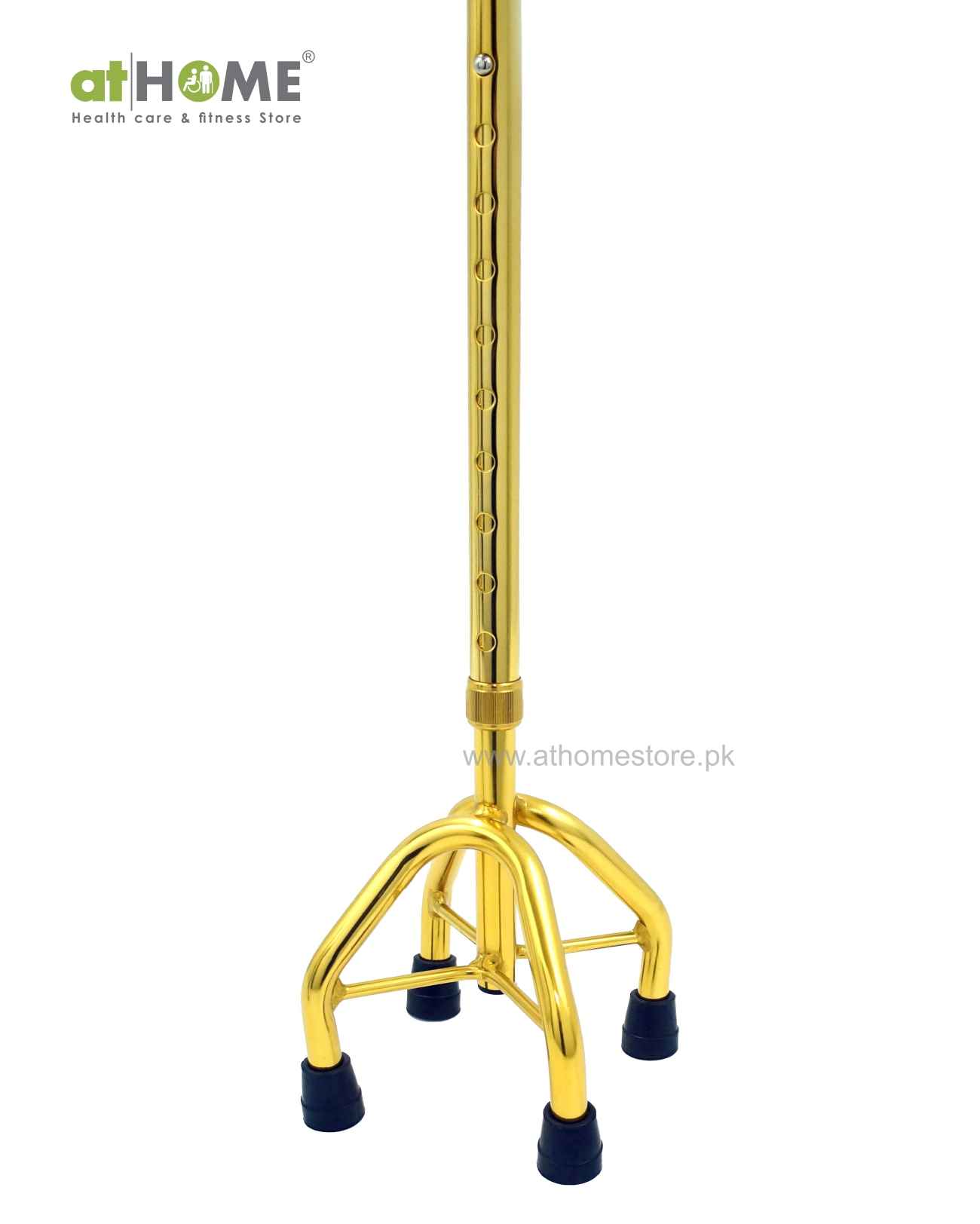 Adjustable 4-Leg Walking Stick - Stable Mobility Aid Cane - athomestore.pk