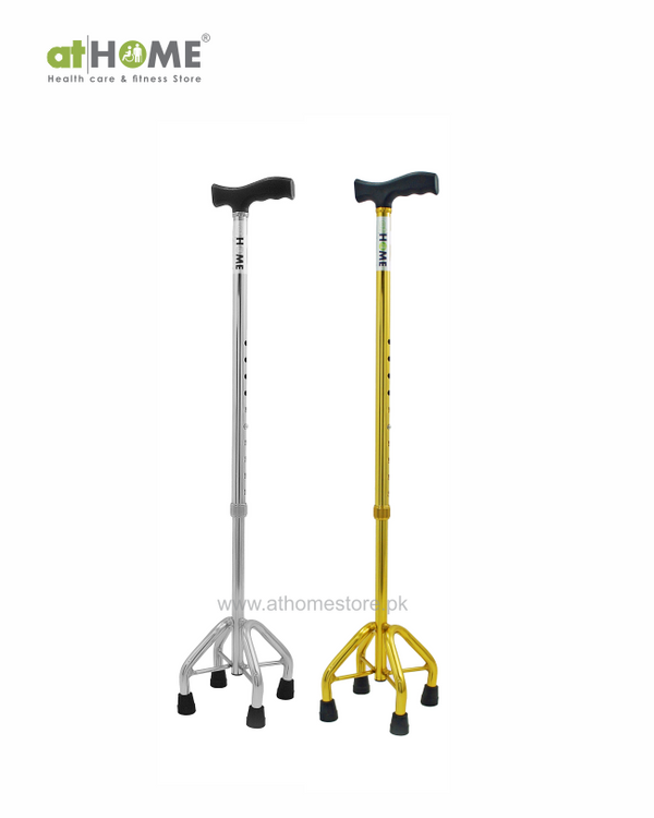 Adjustable 4-Leg Walking Stick - Stable Mobility Aid Cane