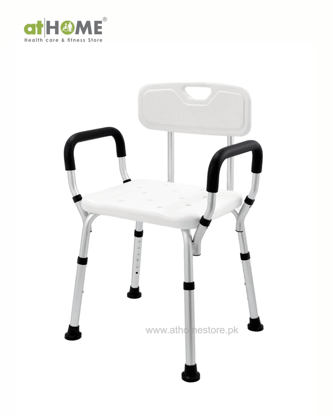 Adjustable Shower Chair With Armrest AH1-798LQ-A - Comfortable Mobility Aid for Showering - athomestore.pk
