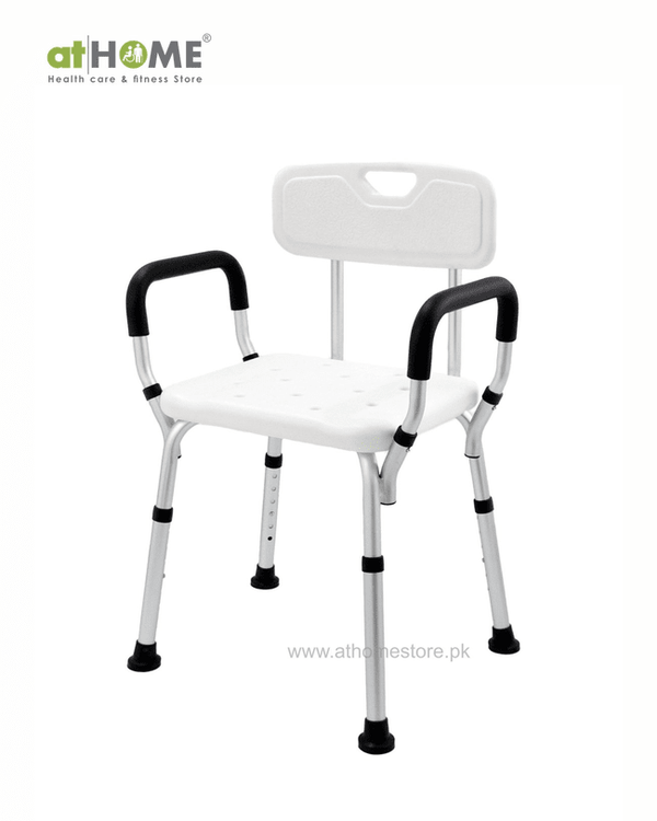 Adjustable Shower Chair With Armrest AH1-798LQ-A - Comfortable Mobility Aid for Showering - athomestore.pk