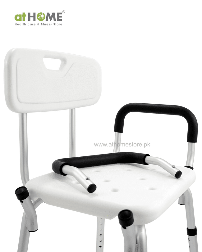 Adjustable Shower Chair With Armrest AH1-798LQ-A - Comfortable Mobility Aid for Showering - athomestore.pk